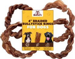 Woofleys 4-in Braided Bully Sticks Ring Dog Treats, 4 count