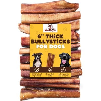 Woofleys Woofleys 6-in Bully Sticks Jumbo Thick Dog Treats, 20 count