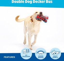 BARK Double Dog Decker Bus Squeaky Plush Dog Toy, Red slide 2 of 8