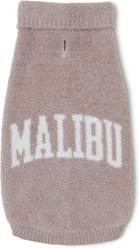 Barefoot Dreams CozyChic Lite Malibu Leash-Opening Dog Sweater, Taupe/Cream, XX-Large