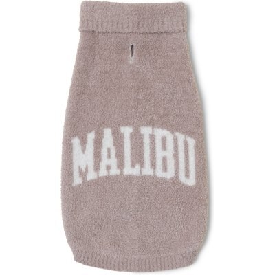 Barefoot Dreams Barefoot Dreams CozyChic Lite Malibu Leash-Opening Dog Sweater, Taupe/Cream, XX-Large