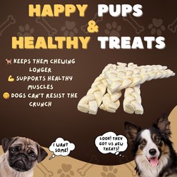 Woofleys 6-in Buffalo Beef Cheek Braids Dog Natural Chew Treats, 25 count slide 2 of 7