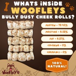 Woofleys 5 to 6-in Beef Cheek Dust Roll Dog Natural Chew Treats, 10 count slide 2 of 7