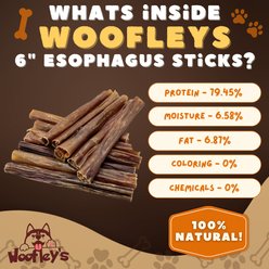 Woofleys 6-in Esophagus Stick Dog Natural Chew Treats, 30 count slide 2 of 7