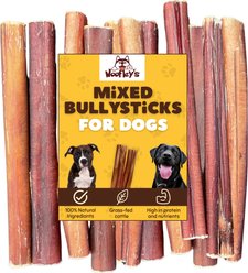 Woofleys 6-in Mixed Thickness Buffalo Bully Sticks Dog Treats