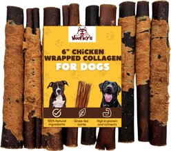 Woofleys 6-in Chicken Wrap Collagen Dog Natural Chew Treats, 10 count