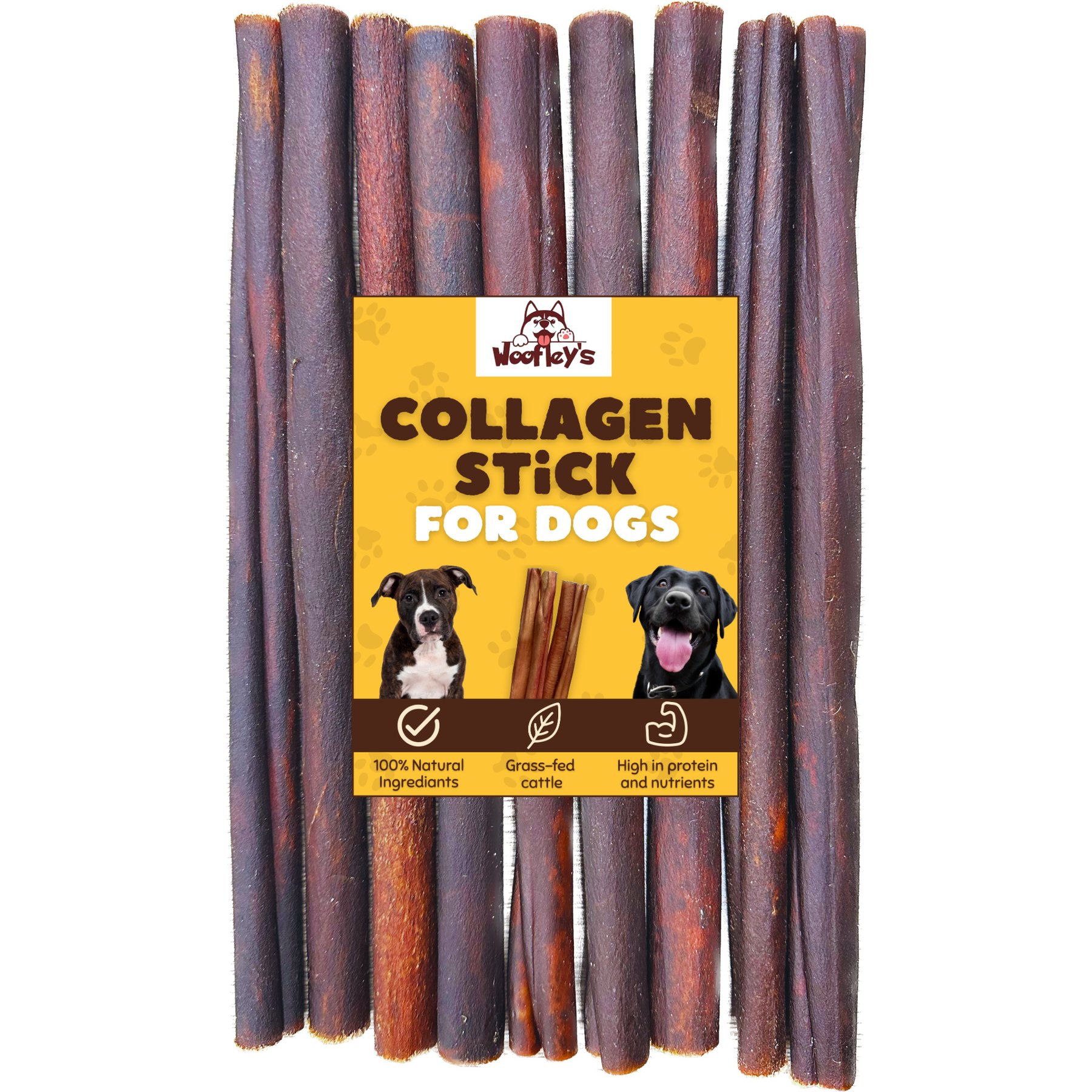 Woofleys 6-in Collagen Stick Dog Natural Chew Treats, 30 count