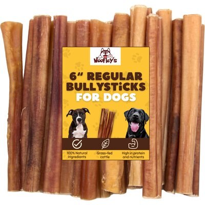 Woofleys Woofleys 6-in Bully Sticks Dog Treats, 25 count