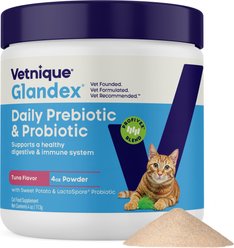 Vetnique Labs Glandex Feline Daily Prebiotic & Probiotic Digestive Aid Powder Supplement for Cats, 4-oz jar