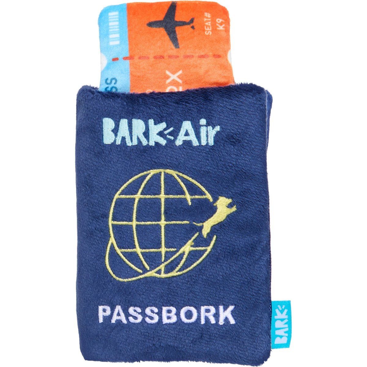 BARK Air Passbork Squeaky Plush Dog Toy, Blue