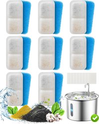OneIsAll Activated Carbon Ion Resin Food Grade PP Cotton Cat Water Fountain Filter, Small, 8 count