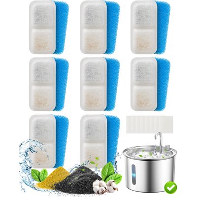 OneIsAll OneIsAll Activated Carbon Ion Resin Food Grade PP Cotton Cat Water Fountain Filter, Small, 8 count