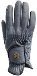 KUNKLE Equestrian Gloves Premium Show Glove, Grey, 10.5