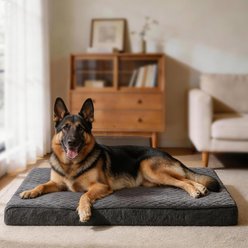 MIXJOY Rabbit Fur Quilted Orthopedic Pillowtop Removable Cover Pillow Dog & Cat Bed, Grey, XX-Large