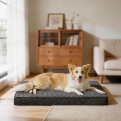 MIXJOY Rabbit Fur Quilted Orthopedic Pillowtop Removable Cover Pillow Dog & Cat Bed, Grey, X-Large