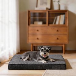 MIXJOY Rabbit Fur Quilted Orthopedic Pillowtop Removable Cover Pillow Dog & Cat Bed, Grey, Large slide 1 of 8