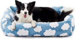 MIXJOY Jacquard Non-Slip Base Raised Support Design Removable Cover Bolster Cuddler Dog & Cat Bed, Blue, X-Large slide 1 of 8
