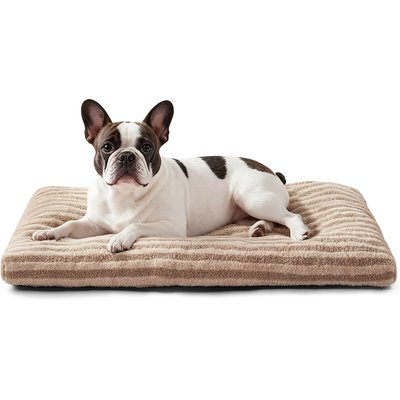 MIXJOY MIXJOY Non-Slip Bottom Thickened Design Soft Teddy Plush Fabric Machine Washable Pillow Dog Bed, Brown, Small