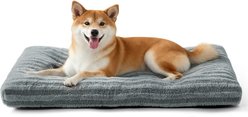 MIXJOY Non-Slip Bottom Thickened Design Soft Teddy Plush Fabric Machine Washable Pillow Dog Bed, Grey, Medium