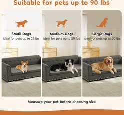 Yafylly Elegant Modern Linen Fabric Elevated Dog Sofa Bed, Grey slide 2 of 8