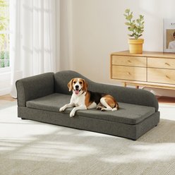Yafylly Modern Irregular Wave Backrest Dog Bed, Grey