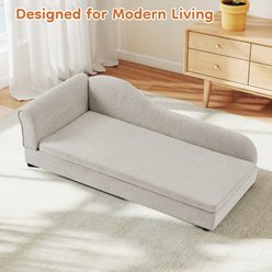 Yafylly Modern Irregular Wave Backrest Dog Bed, Beige slide 2 of 8