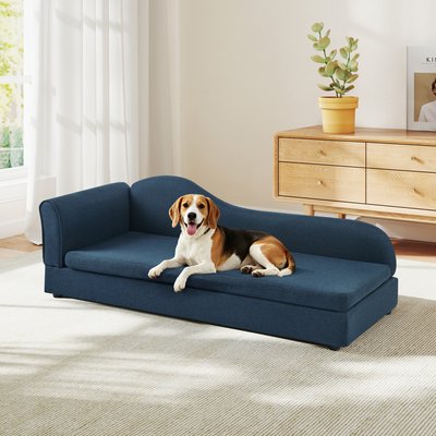 Yafylly Yafylly Modern Irregular Wave Backrest Dog Bed, Blue