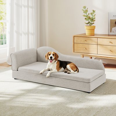 Yafylly Yafylly Modern Irregular Wave Backrest Dog Bed, Beige