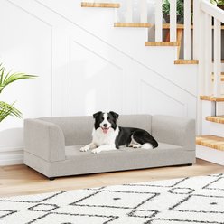 Yafylly Modern Rectangular Design Oversize Sofa Dog Bed, Beige, Medium