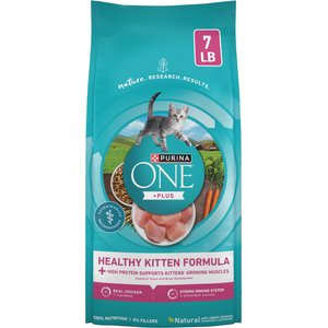 Purina ONE +Plus Healthy Kitten Muscle Vision & Brain Development Natural Dry Cat Food, 7-lb bag