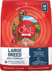 Purina ONE +Plus Natural Large Breed Adult Real Chicken Muscle & Joint Support Large Dry Dog Food, 40-lb bag