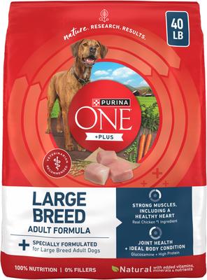 Purina ONE +Plus Natural Large Breed Adult Real Chicken Muscle & Joint Support Large Dry Dog Food, 40-lb bag