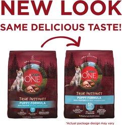 Purina ONE True Instinct Puppy Real Chicken & Duck High Protein Dry Dog Food, 15-lb bag slide 2 of 9