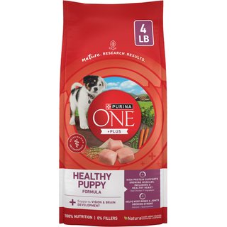 Purina ONE Plus Natural High Protein Healthy Puppy Chicken Formula Dry Puppy Food, 4-lb bag slide 1 of 9