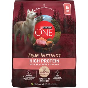 Purina ONE Natural High Protein True Instinct with Real Beef & Salmon Dry Dog Food, 15-lb bag