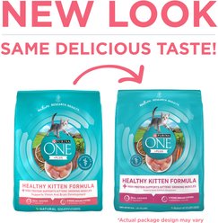 Purina ONE +Plus Healthy Kitten Muscle Vision & Brain Development Natural Dry Cat Food, 16-lb bag slide 2 of 8
