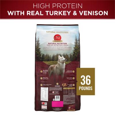 Show full view: Purina ONE True Instinct High-Protein with Real Turkey & Venison Dry Dog Food, 36-lb bag slide 5 of 11