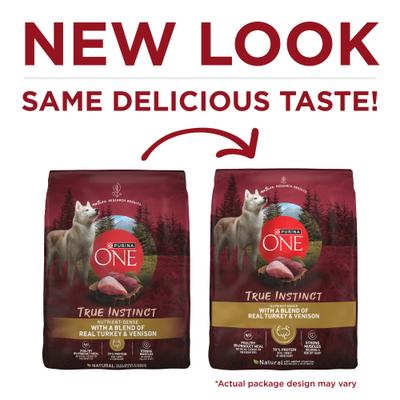 Show full view: Purina ONE True Instinct High-Protein with Real Turkey & Venison Dry Dog Food, 36-lb bag slide 3 of 11