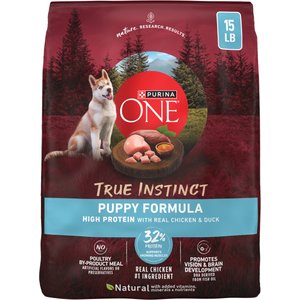 Purina ONE True Instinct Puppy Real Chicken & Duck High Protein Dry Dog Food, 15-lb bag