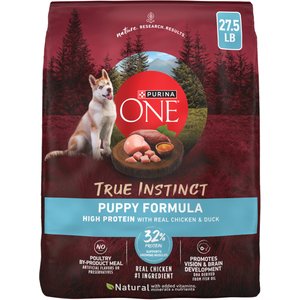 Purina ONE True Instinct Puppy Real Chicken & Duck High Protein Dry Dog Food, 27.5-lb bag