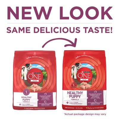 Show full view: Purina ONE Plus Natural High Protein Healthy Puppy Chicken Formula Dry Puppy Food, 31.1-lb bag slide 3 of 11