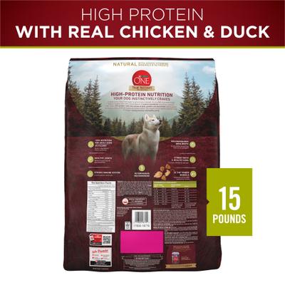 Show full view: Purina ONE True Instinct Chicken & Duck High Protein Dry Dog Food, 15-lb bag slide 4 of 11