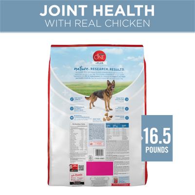 Show full view: Purina ONE +Plus Adult Joint Health Formula Dry Dog Food, 16.5-lb bag slide 4 of 12