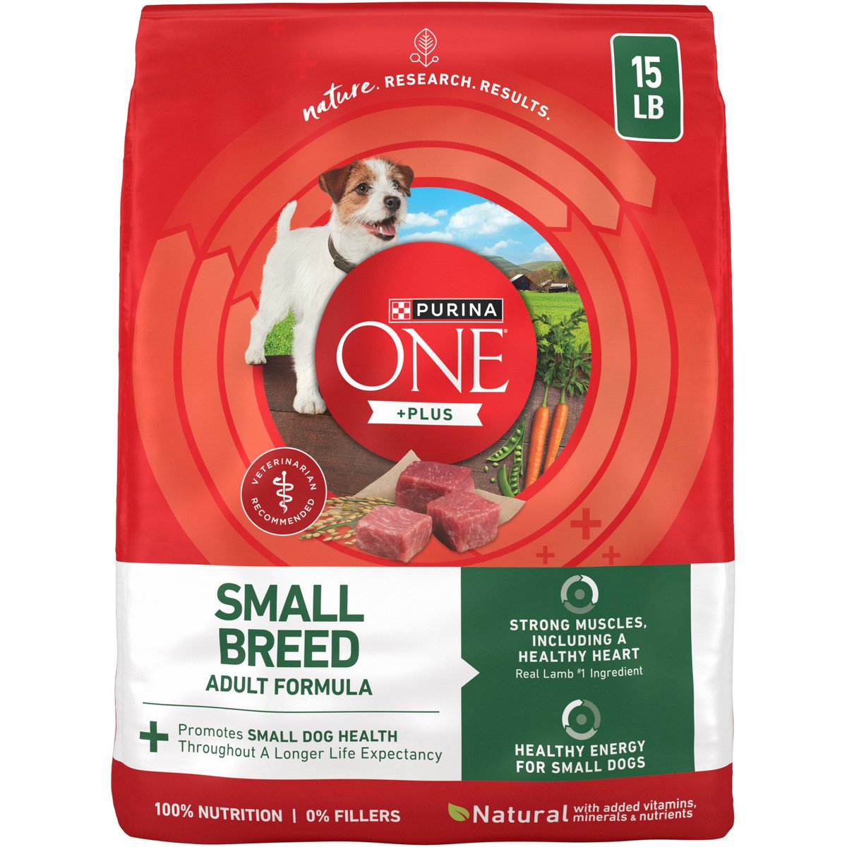 Purina ONE +Plus Adult Small Breed Lamb & Rice Formula Dry Dog Food, 15-lb bag