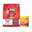 Purina ONE SmartBlend Healthy Puppy Formula Dry Food + Wellness Soft Puppy Bites Lamb & Salmon Recipe Grain-Free Dog Treats