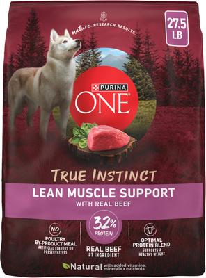 Purina ONE True Instinct Lean Muscle Support High Protein Real Beef Dry Dog Food, 27.5-lb bag
