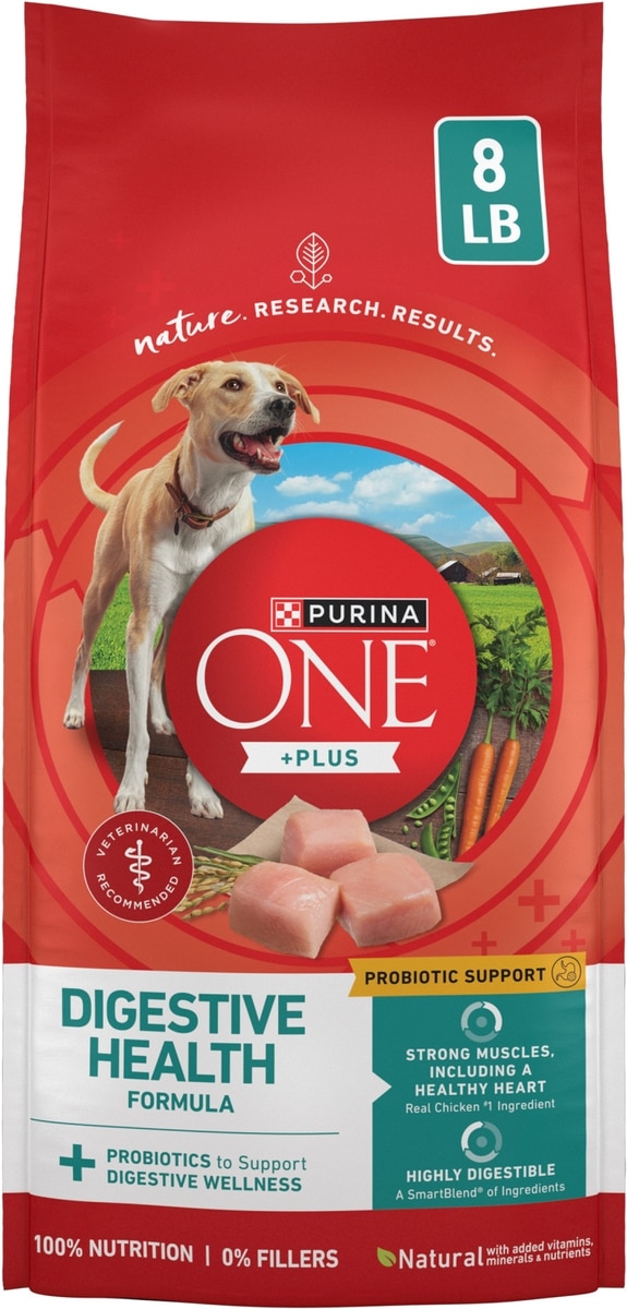 PURINA ONE +Plus Adult Digestive Health Formula Dry Dog Food, 8-lb
