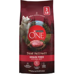 Purina ONE Natural True Instinct Grain-Free with Real Beef Dry Dog Food, 3-lb bag