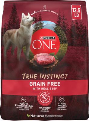 Purina ONE Natural True Instinct Grain-Free with Real Beef Dry Dog Food, 12.5-lb bag