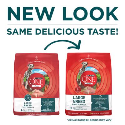 Show full view: Purina ONE Plus Natural Large Breed Formula Dry Puppy Food, 31.1-lb bag slide 3 of 11